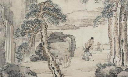 《商山四皓图》：清代画家黄慎所绘，为其晚年之佳作