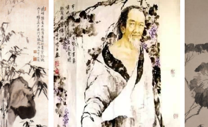 明代画家徐渭所作纸本墨笔画：《梅花蕉叶图》赏析